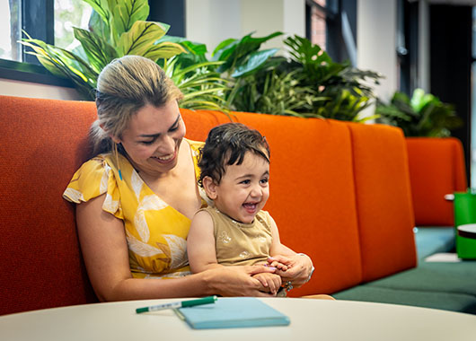 Dr Leila Momenzadeh with her child