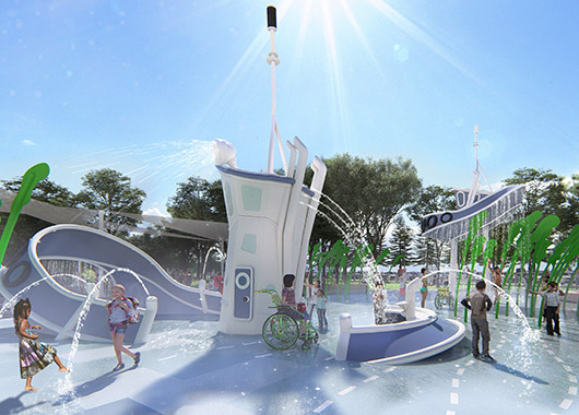 Foreshore Park Water Play artists impression