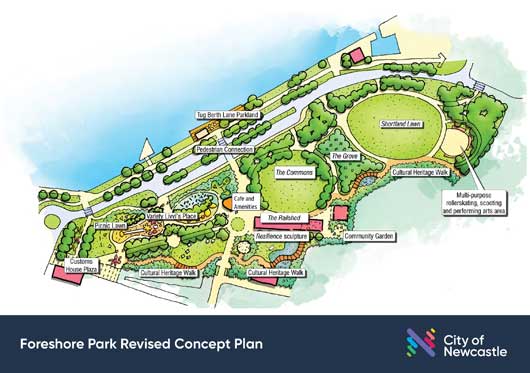 Foreshore Park revised concept plan