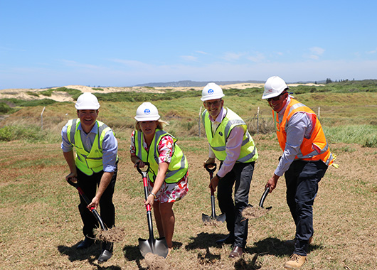 Sod turning at Belmont Desal