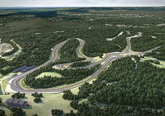 Artists impression of the 5.25km Tilke designed Black Rock circuit
