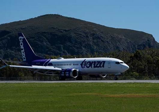 Bazza arrives at Sunshine Coast Airport