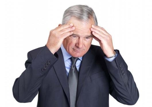 Depressed older business man