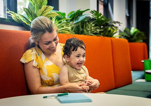 Dr Leila Momenzadeh with her child