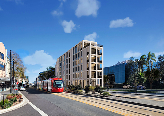 An artist s impression of the proposed affordable housing project at Rail Bridge Row